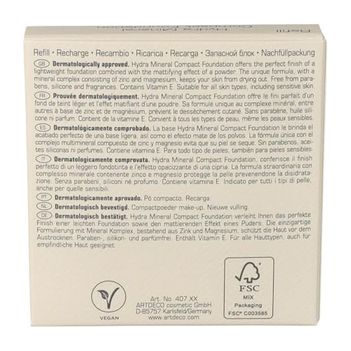 Artdeco Hydra Mineral Compact Foundation Refill - Light Beige N60 - Refillable System For Hydra Mineral Compact Foundation - Goo