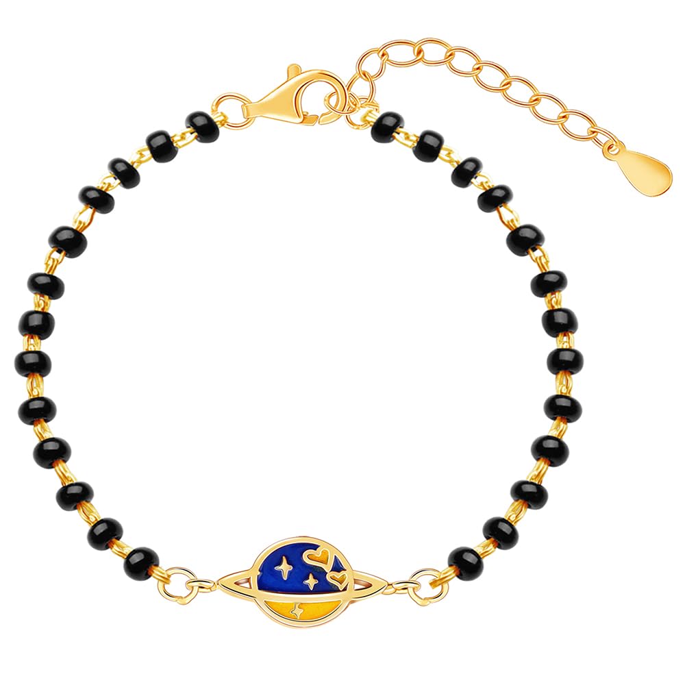 Giva 925 Golden Planet Of Love Infant Bracelet, Adjustable | Gifts For Women And Girls | With Certificate Of Authenticity And 92