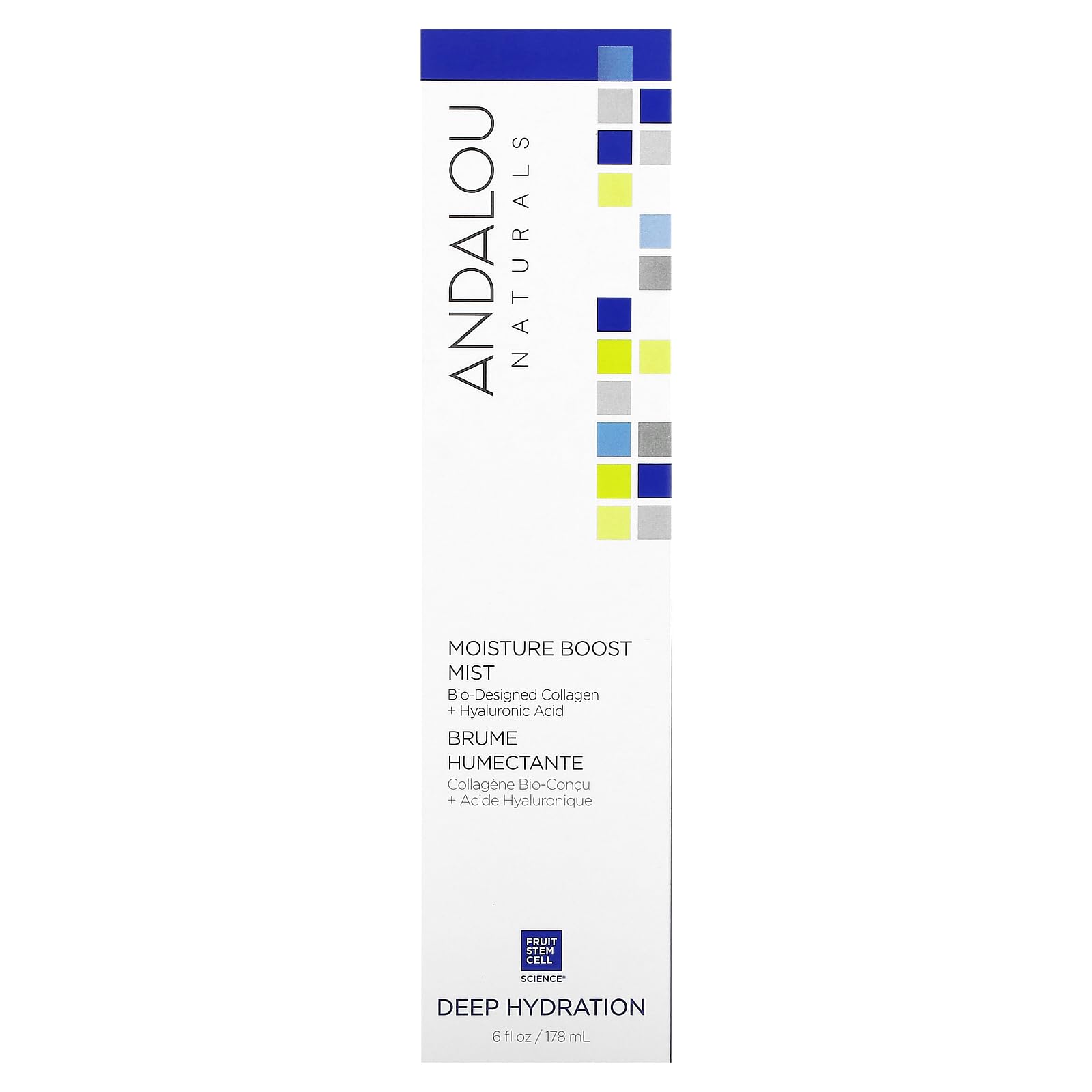 Andalou Naturals Face Mist, Moisture Boost Facial Spray with Hyaluronic Acid & Collagen, Hydrating & Moisturizing Skin Care for