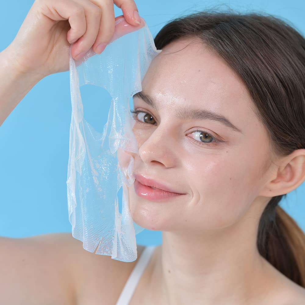 Round Lab 1025 Water Gel Hydration Mask(10Ea) | Hydration Locking, Cooling, Rejuvenating, Easy Layering, Unscented For Sensitive