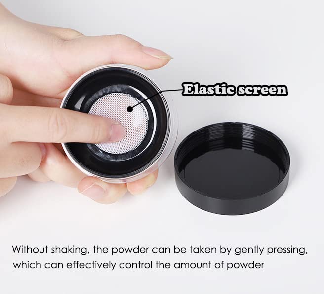Akoak Capacity 10 Ml(0.33 Oz) No Leaks Empty Reusable Plastic Loose Powder Compact Container Diy Makeup Powder Case With Sponge