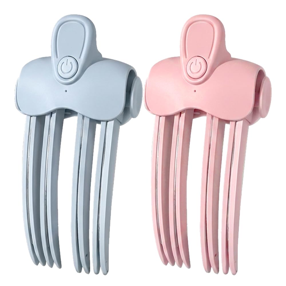 Heated Root Volumizer Clip, Portable Hair Volume Lifter, Blue + Pink