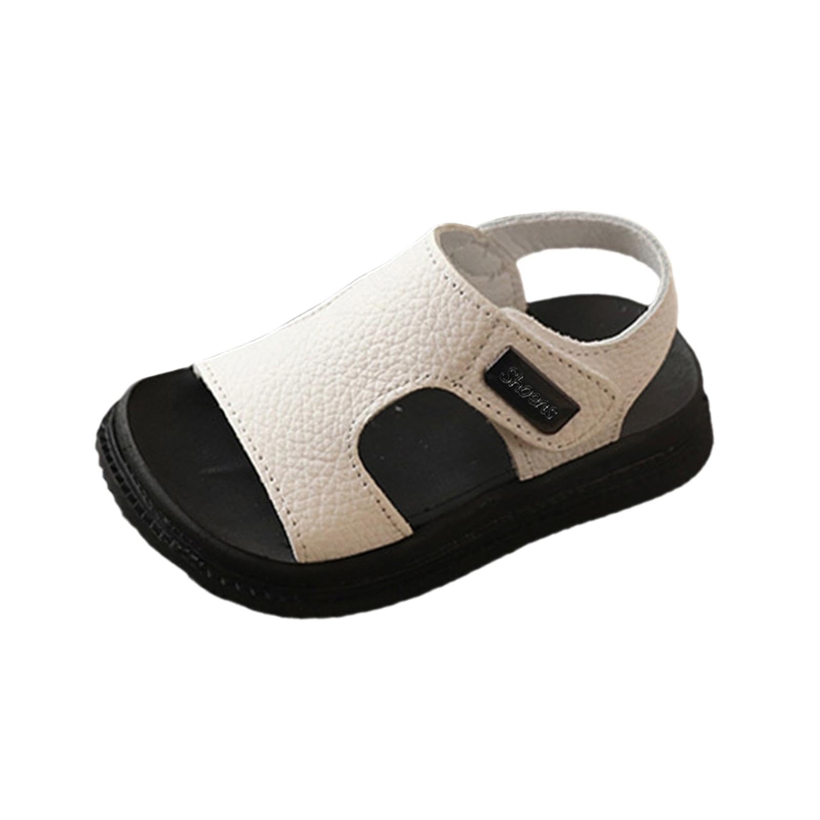 Heavenglow Children Sandals Casual Lightweight Non Skid Comfortable Open Toe Boys Shoes White 24