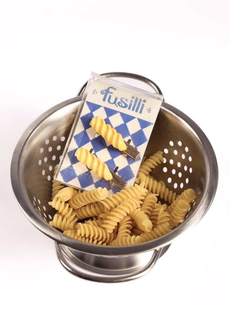 Fusilli Hair Clips, Novelty PastaShaped Barrettes, Fun Quirky Hair Accessories