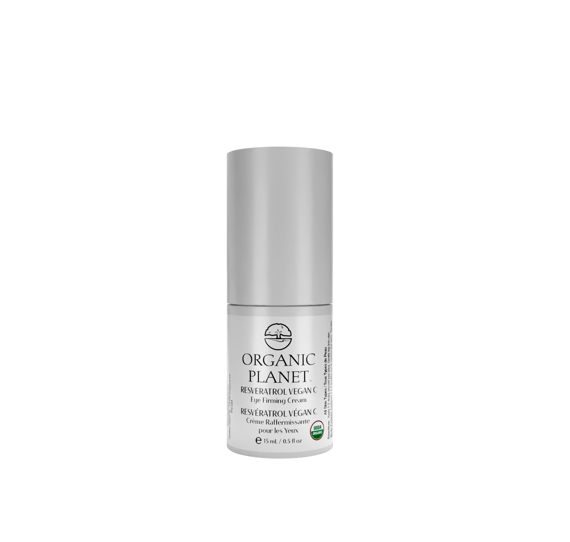 ORGANIC PLANET Resveratrol Vegan C Eye Firming Cream  USDA Certified Organic AntiAging Under Eye Treatment for Wrinkles & Dark