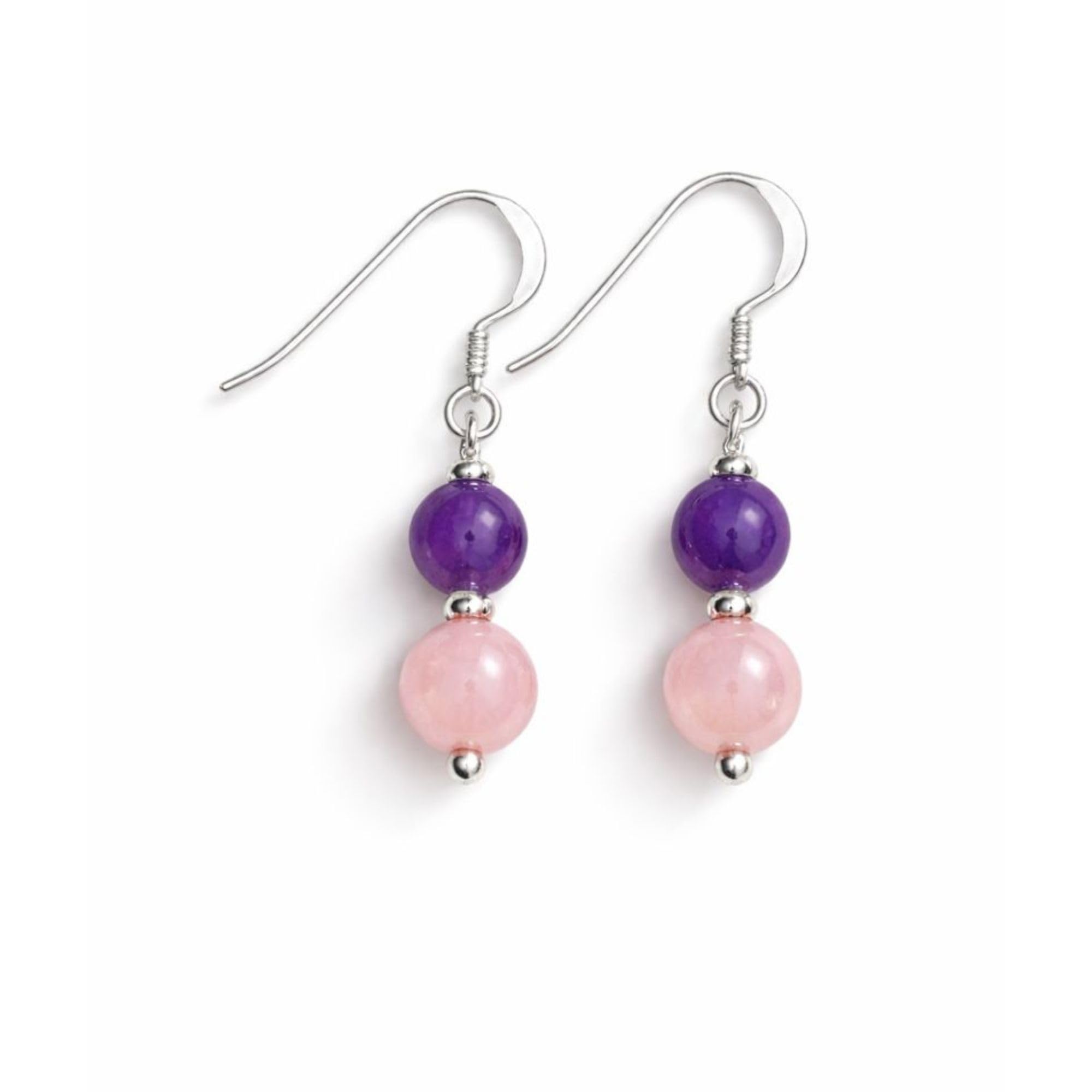 Two Bead Drop Earrings For Women  Love & Radiance Style  Dual Stone Look Fashion Jewelry
