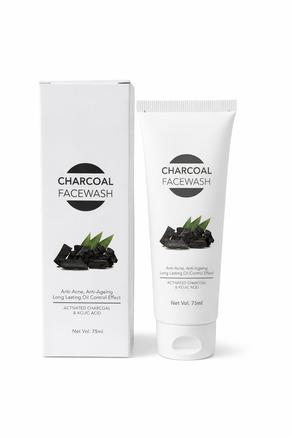 Charcoal Face Wash 75Ml | Anti Acne & Anti Ageing Face Cleanser | Long Lasting Oil Control | Deep Cleansing For Smooth & Clear S