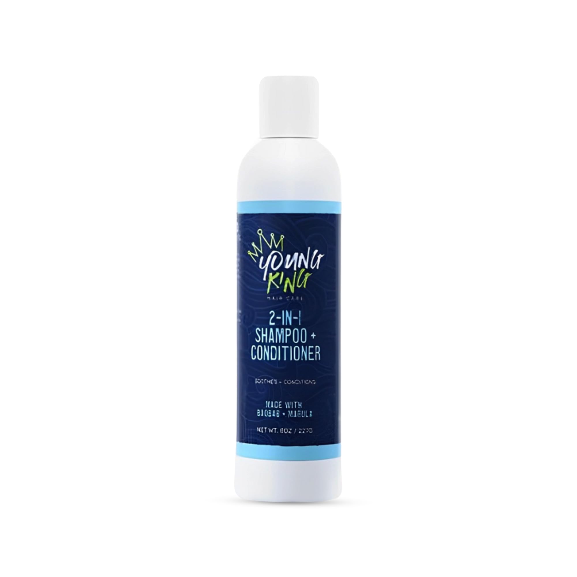 Young King Hair Care Kids 2-in-1 Shampoo & Conditioner For Boys | Cleanse and Hydrate Natural Curls | Plant-Based and Harm-Free 