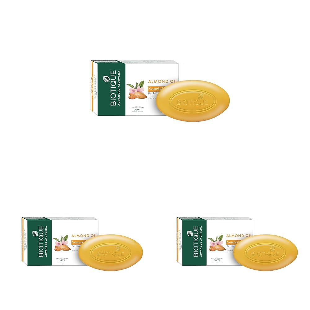 Biotique Almond Oil Soap, 75G (Pack Of 3)
