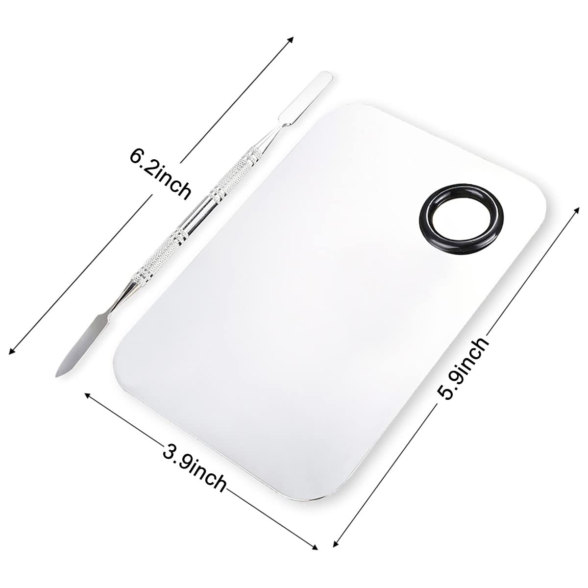 ALIOBC 2 Pcs Makeup Mixing Palette, Upgrad Stainless Steel Metal Foundation Palette with Spatula Artist Tool for Mixing Foundati