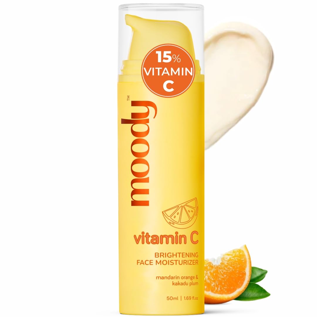 Moody Vitamin C Face Cream Serum Moisturizer For Glowing Skin With Niacinamide & Alpha Arbutin | Fades Pigmentation & Dark Spots