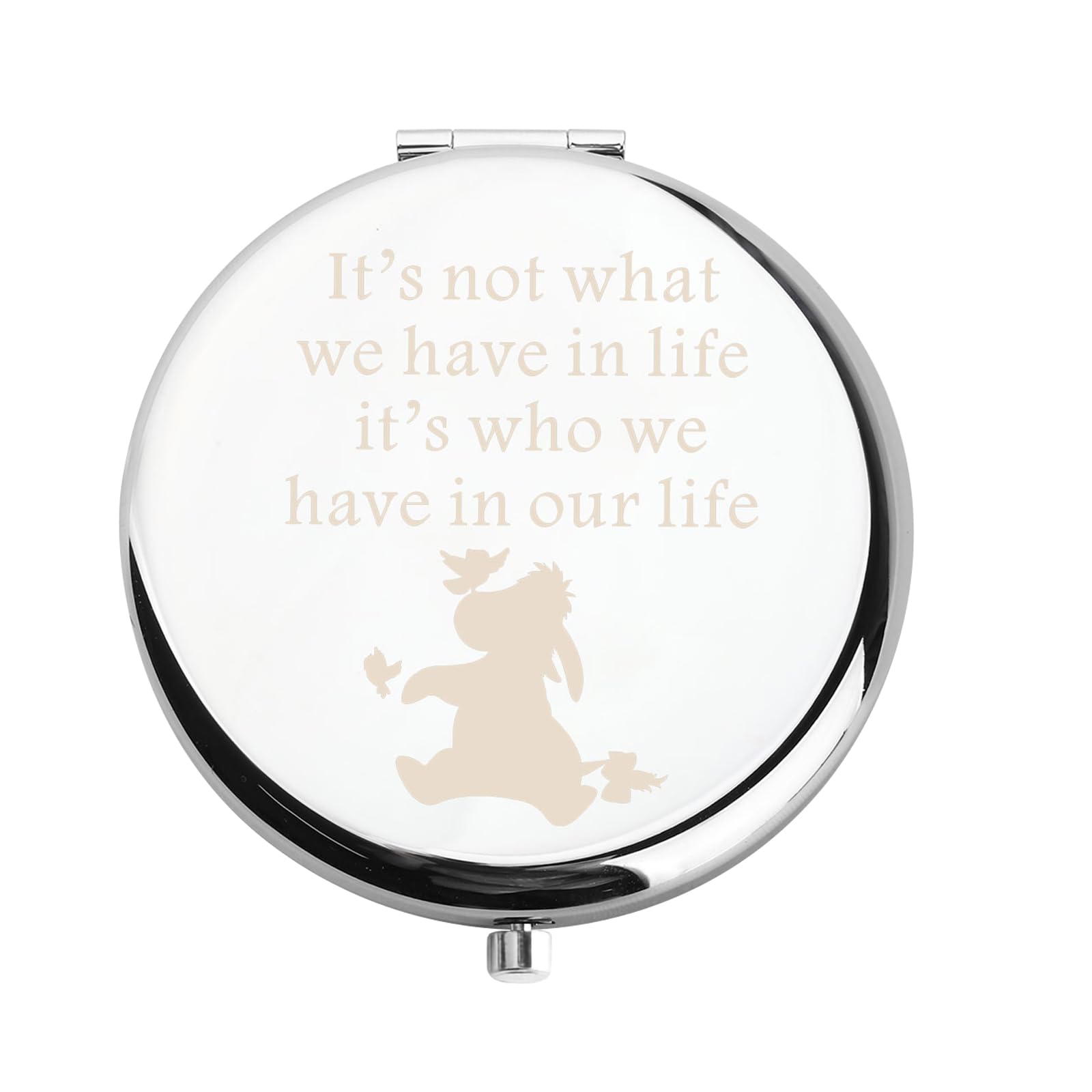 WUSUANED Donkey Makeup Mirror Its Not What We Have in Life Its Who We Have in Our Life Jewelry Donkey Lover Gift (Eeyore Lover M