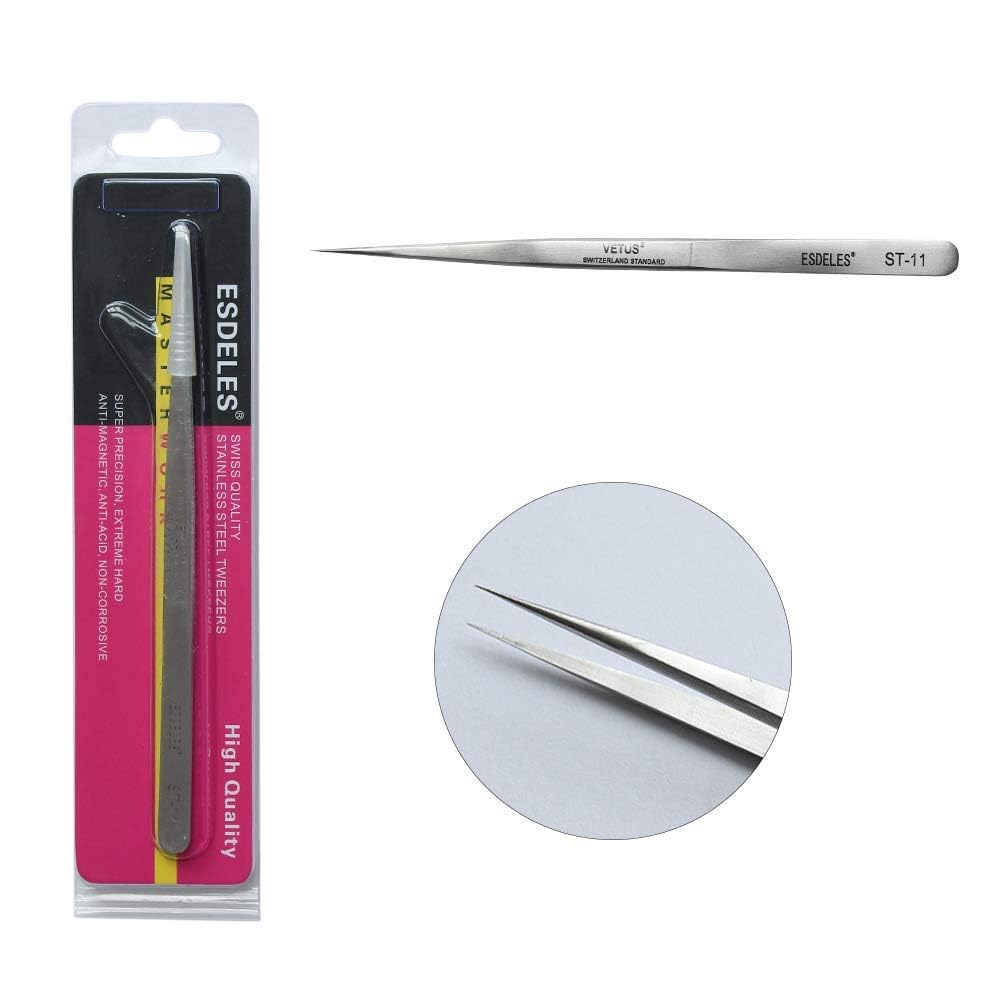 Vetus Tweezer Non-Magnetic Stainless Steel Pointed Tip St-11