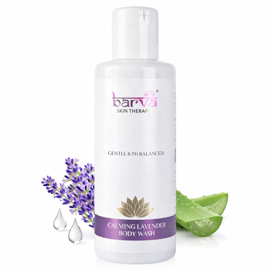 Barva Calming Lavender Body Wash 200Ml | With Aloe Vera | Relaxing & Moisturizing Shower Gel | Gentle Cleansing For All Skin Typ