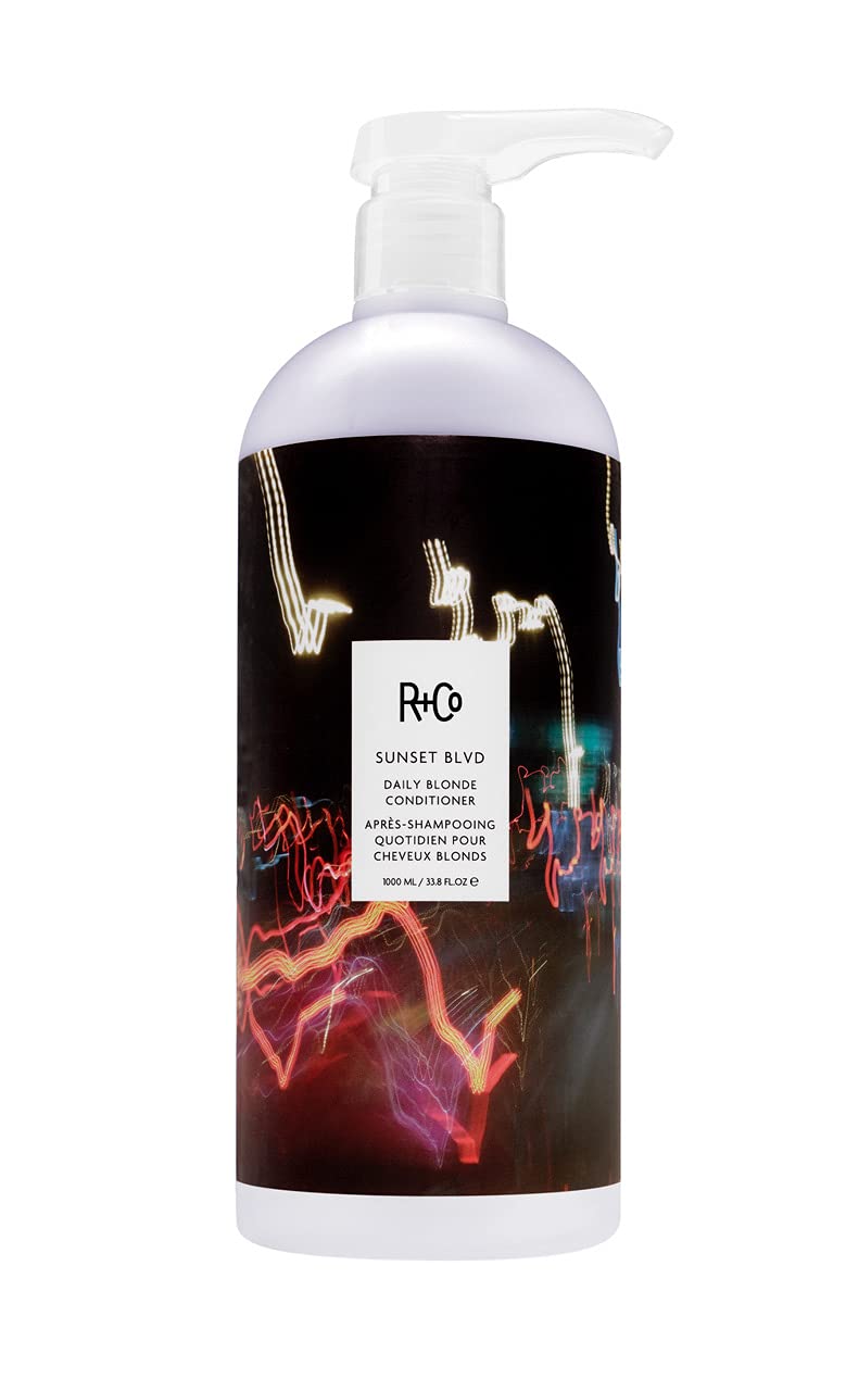 R+Co Sunset Blvd Daily Blonde Conditioner Retail Liter | Daily Brightening + Combats Brassiness + Hydrating | Vegan + Cruelty-Fr
