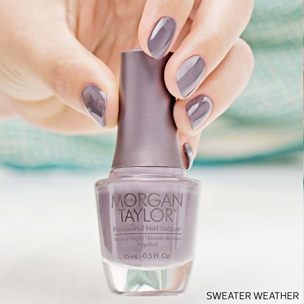Morgan Taylor Nail Lacquer (Sweater Weather) Gray Nail Polish, Finger Nail Polish, Long Lasting Nail Polish, Gray Nail Lacquer,