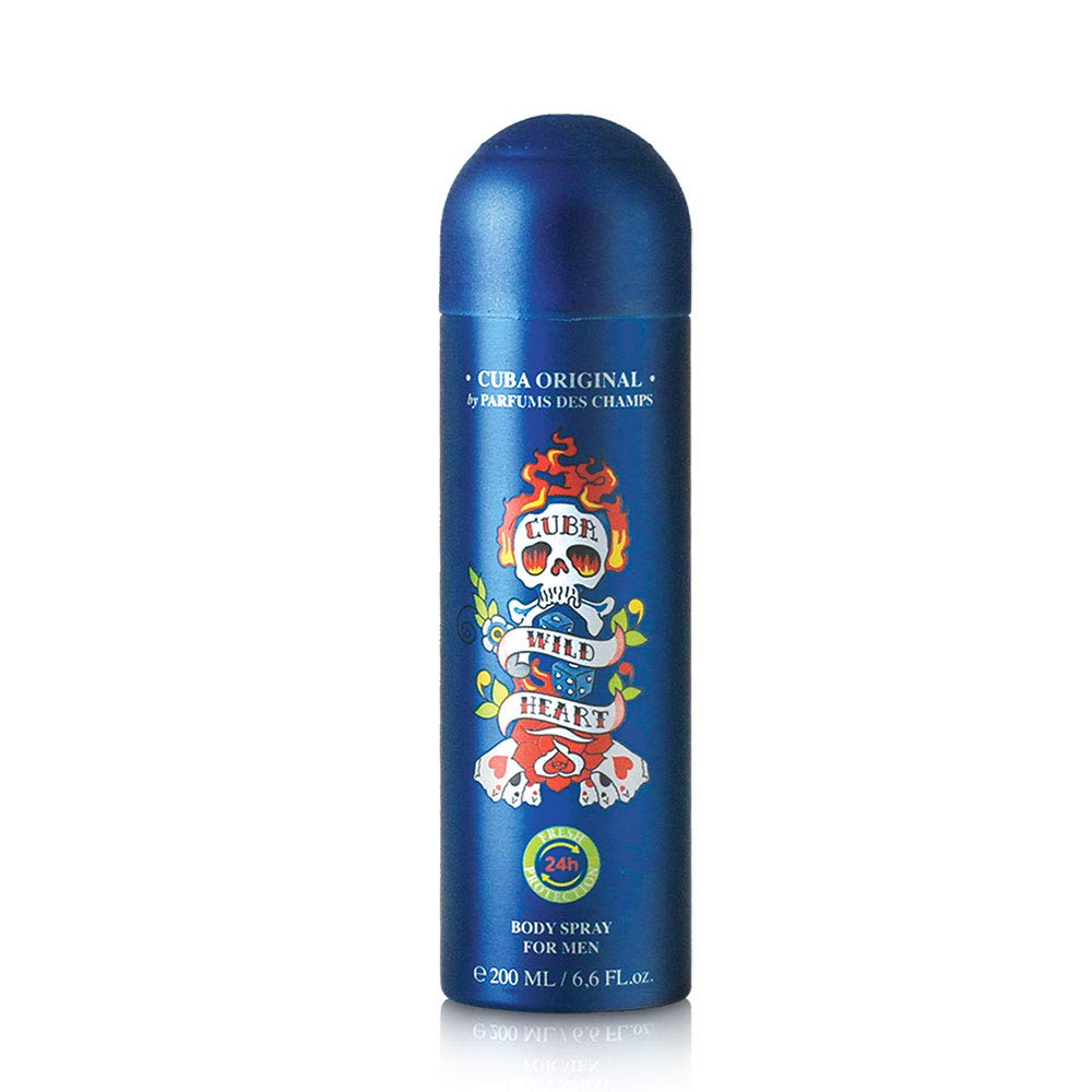 Cuba Original By Parfums Des Champs Wild Heart Men Body Spray 66 Oz,I0101712