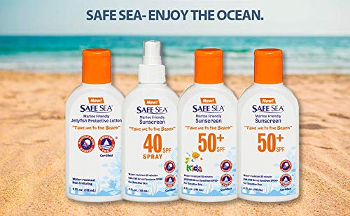 Safe Sea Jellyfish Sting-Blocking Sunscreen, Spf 40 Spray 4 Fl Oz, Waterproof, Biodegradable, Coral Reef-Safe - Body And Face Su