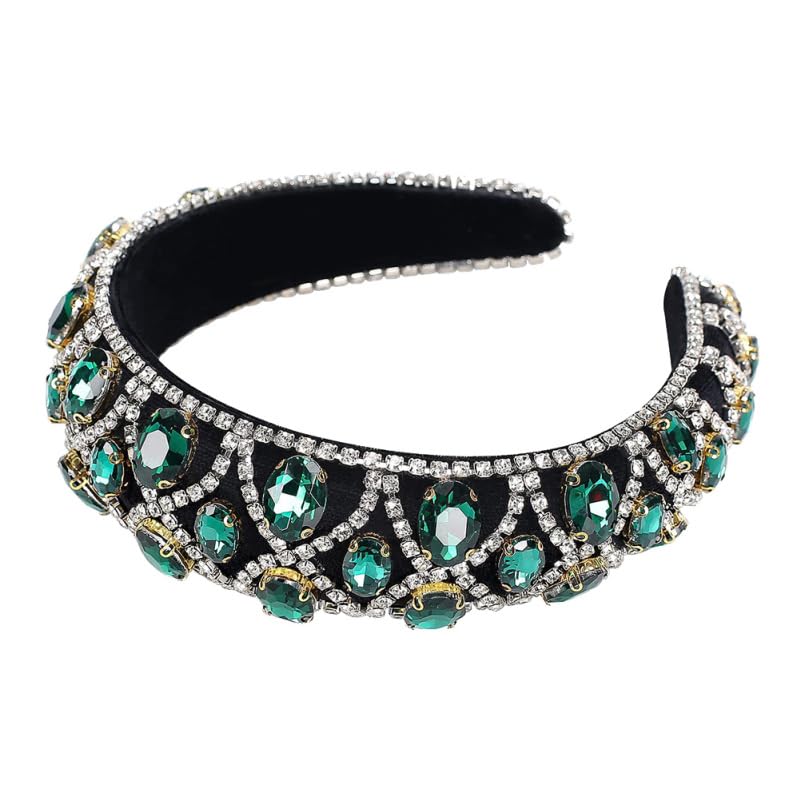 SOLUSTRE Baroque Style Headband Rhinestone Hairband with Fleece Sponge Pad Women S Hair Accessory for Parties Photos Daily Wear 