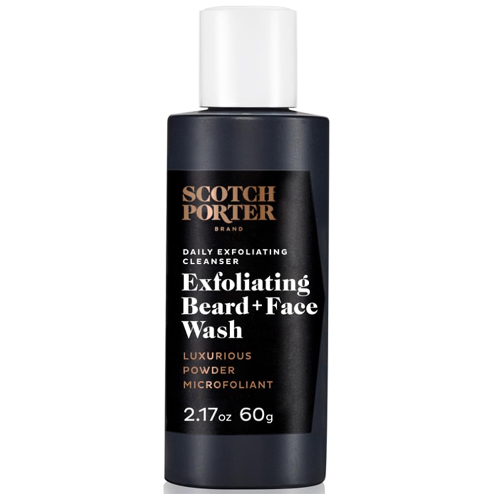 Scotch Porter Exfoliating Beard Wash & Face Cleanser For Men, Travel Friendly | Formulated With Non-Toxic Ingredients, Free Of P
