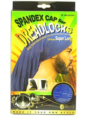 King.J Super Long Unisex Spandex Cap for Dreadlocks (Royal Blue)