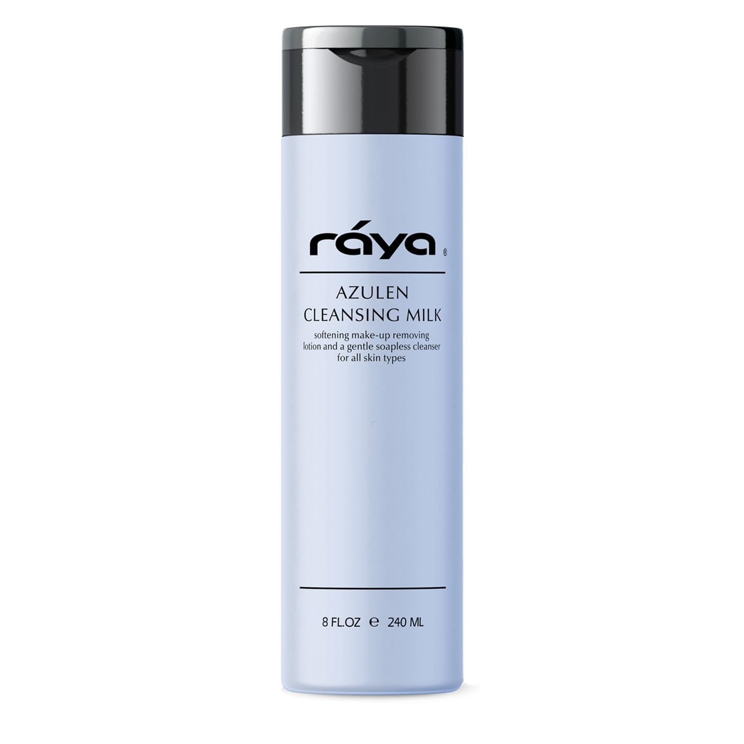 Raya Azulen Facial Cleansing Milk 8 oz (150) | Calming and Refining, Soap-Free Fluid Cleanser and Make-Up Removing Lotion | Made