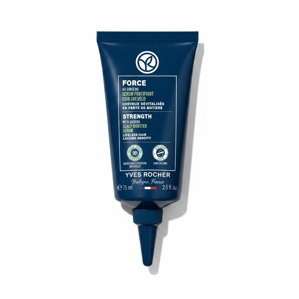 Yves Rocher Scalp Booster Serum Strength, Fortifying Hair Growth Serum for Thinning Hair, FullerLooking Density with Agave & Gi