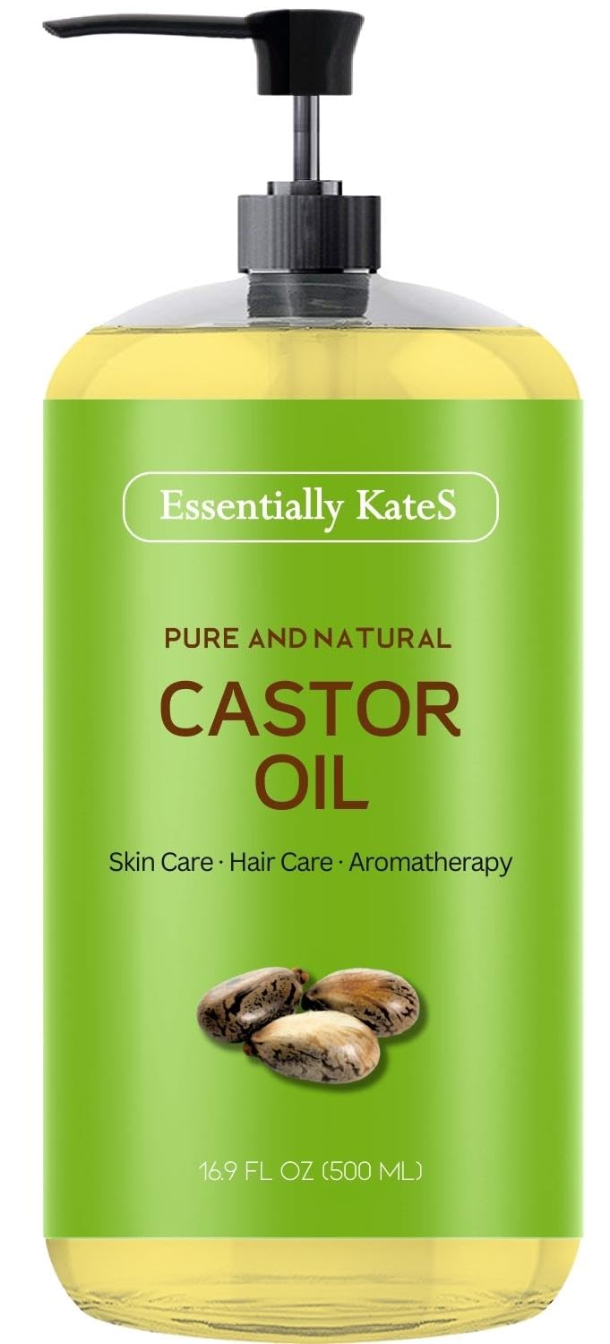 Essentially Kates Castor Oil 16.9 Fl Oz - 100% Pure And Natural And Cold Pressed