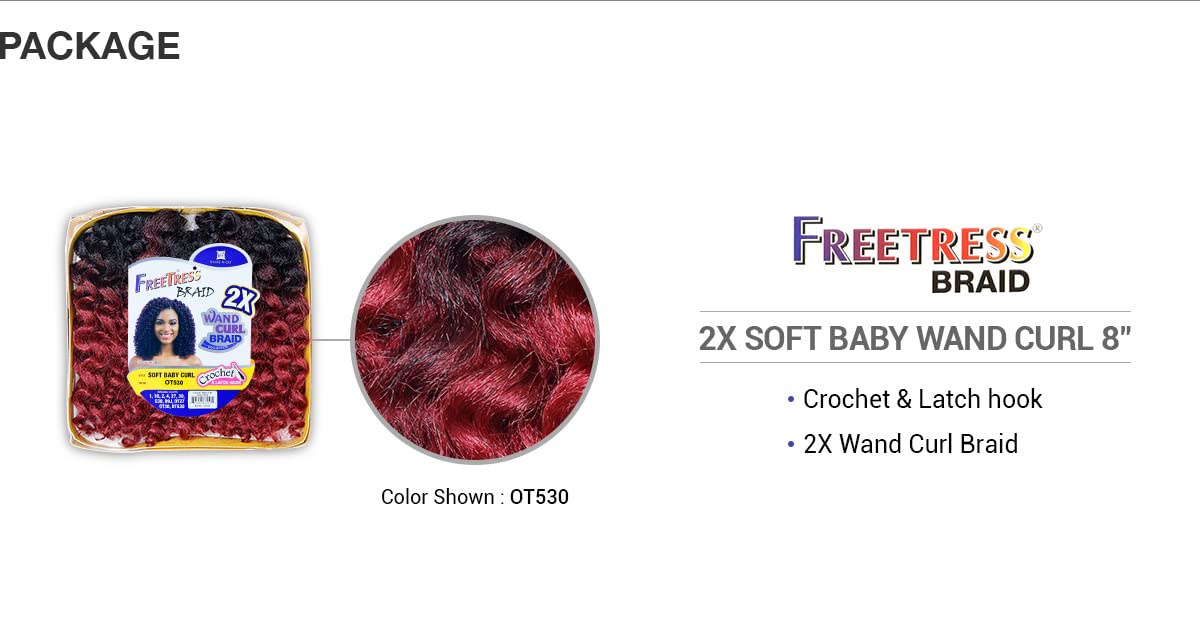 Freetress 2X Wand Curl Braid Soft Baby Curl (1B)