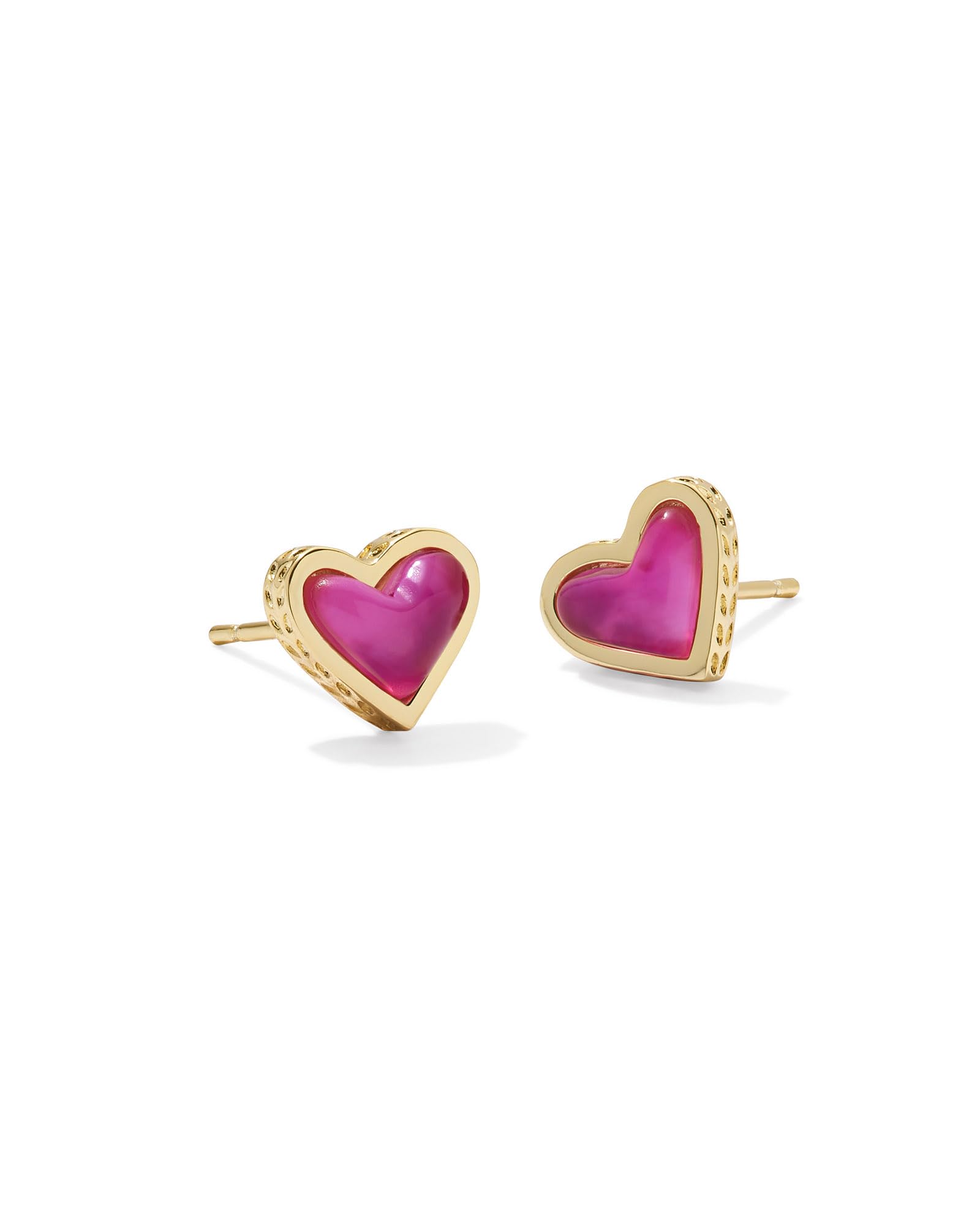 Kendra Scott Framed Ari Heart Stud Earrings in 14k Gold-Plated Brass, Azalea Illusion, Fashion Jewelry for Women