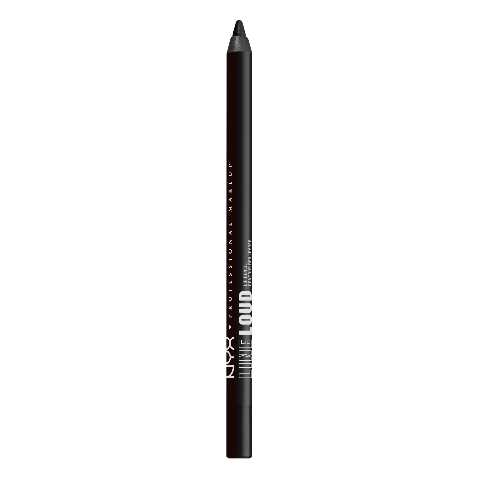 NYX PROFESSIONAL MAKEUP Line Loud Lip Liner, Longwear and Pigmented Lip Pencil with Jojoba Oil  Vitamin E - Evil genius (Black)