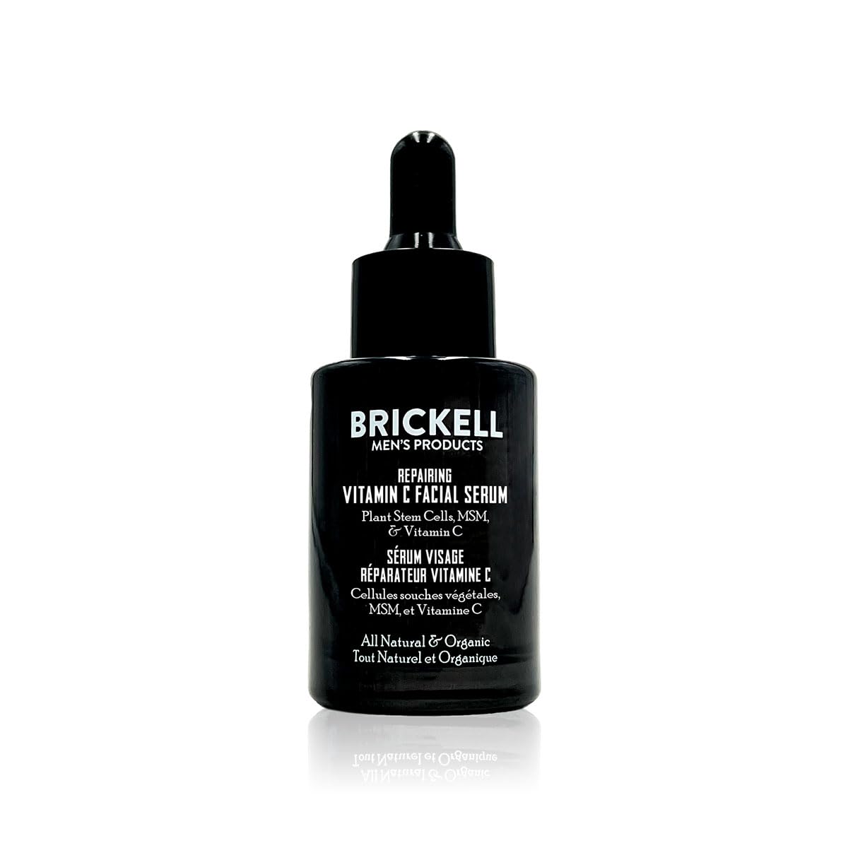 Brickell Men's Anti Aging Vitamin C Serum For Face, Repairing Night Facial Serum for Men, Natural and Organic Hyaluronic Acid Se