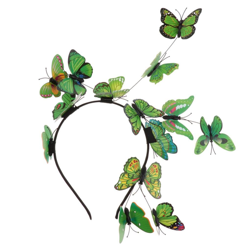 ATORSE?Women Boho Butterfly Crown Hair Band Wedding Party Prom Headband Green