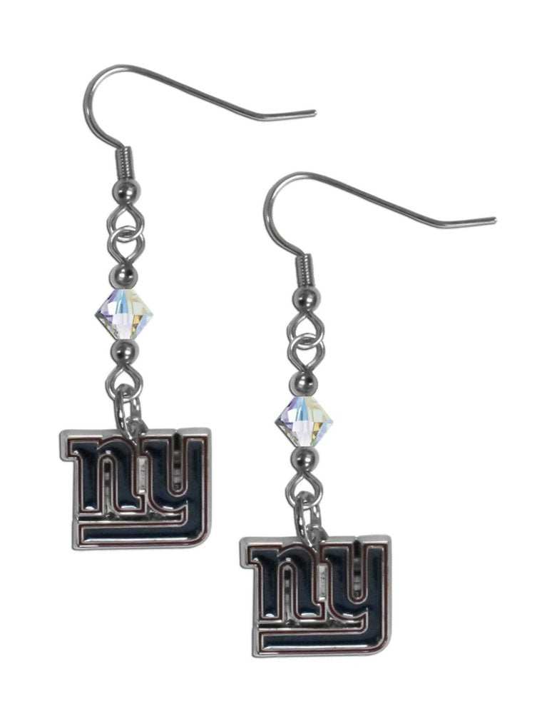 NFL Siskiyou Sports Womens New York Giants Crystal Dangle Earrings One Size Team Color