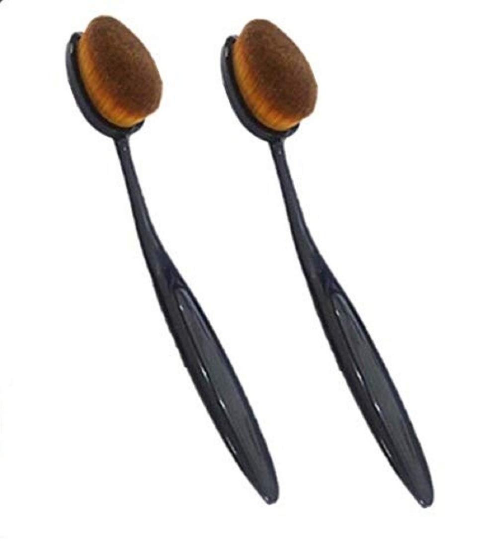 Angelie Oval Makeup Brush Set Of 2 Professional Oval Toothbrush Foundation Contour Concealer Eyeliner Blending Cosmetic Brushes 