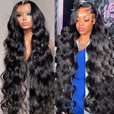 Yamikk 32 Inch HD Lace Front Wigs Human Hair Pre Plucked With Baby Hair 180 Density 13X5 Body Wave Frontal Wigs Human Hair For W