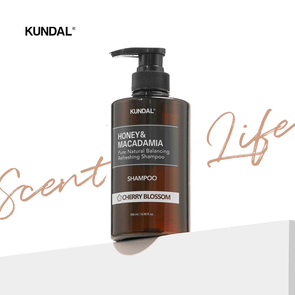 Kundal Shampoo, 16.9 Fl Oz (500 Ml), Baby Powder Scent, Natural Plant-Derived Surfactant, Honey & Macadamia Extract, Ph Weak Aci