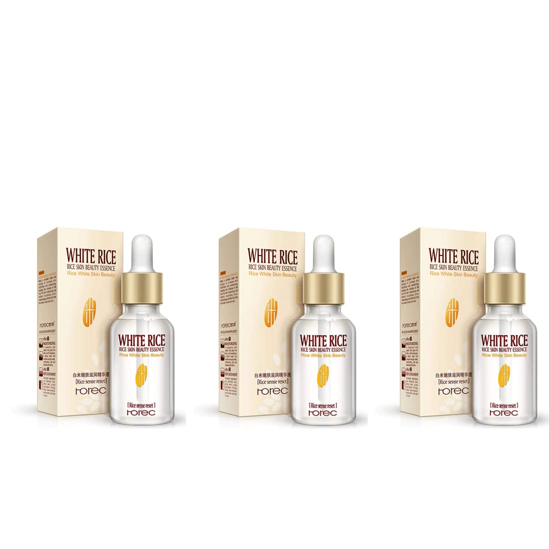 Digitalzap White Rice Glow Face Serum Pack Of 3 | Nourishing & Hydrating Facial Serum For Smooth Radiant Skin | Even Skin Tone &