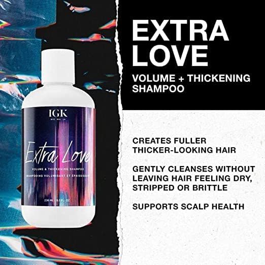 IGK EXTRA LOVE Volume & Thickening Shampoo and Conditioner Set | Lightweight + Supports Scalp + Balance Oil | Vegan + Cruelty Fr
