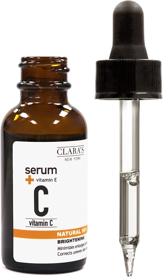CLARA'S NEW YORK | Vitamin C Facial Serum | with Hyaluronic Acid, Ascorbic Acid, Niacinamide, Probiotics | Reduce Dark Spot, Acn