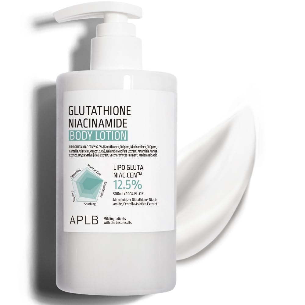 Aplb Glutathione Niacinamide Body Lotion | Lipo Gluta Niac Cen 12.5% 10.14 Fl.Oz/Korean Skincare, Long Lasting Hydration, Revita