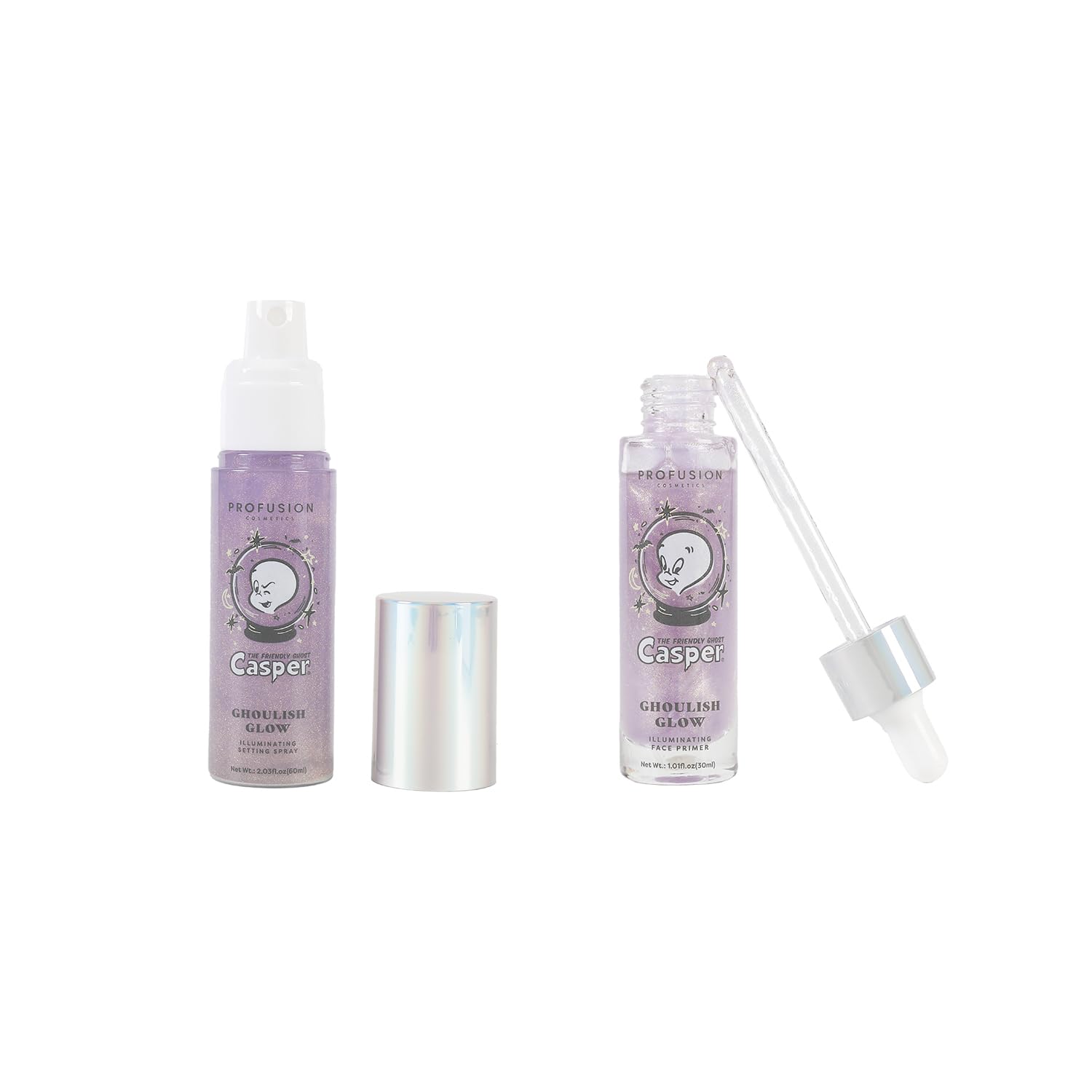 Profusion Cosmetics Ghoulish Glow Illuminating Face Primer Moisturizing and Refreshing Long Lasting Makeup Setting Spray, Natura