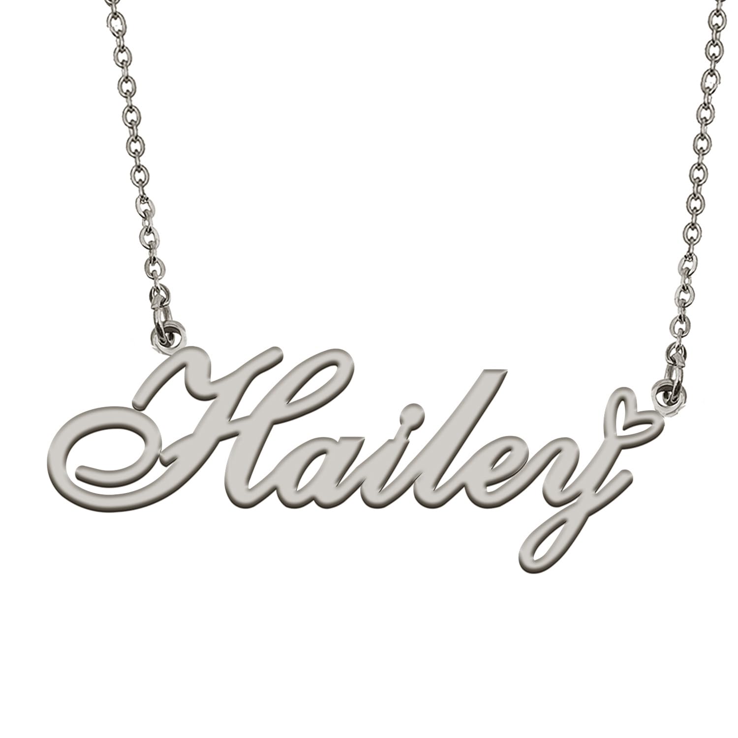 HUAN XUN Silver Pendant Name Necklace Customized Personalized Jewelry Gifts for My Best Friend Hailey Birthday Gift