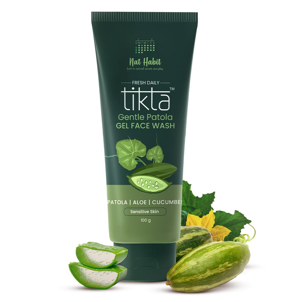Nat Habit Gentle Patola Gel Face Wash For Sensitive Skin Acne, Pimple And Oil Control With Glowing Skin, Paraben & Sulphate Free