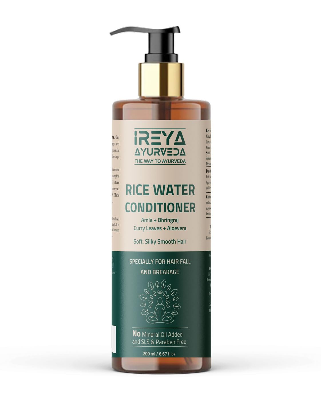 Rice water Hair Conditioner with Amla & Bhringraj Extract | For Smooth, Soft & silky Hair | Anti-Hair Fall Conditioner | Nourish