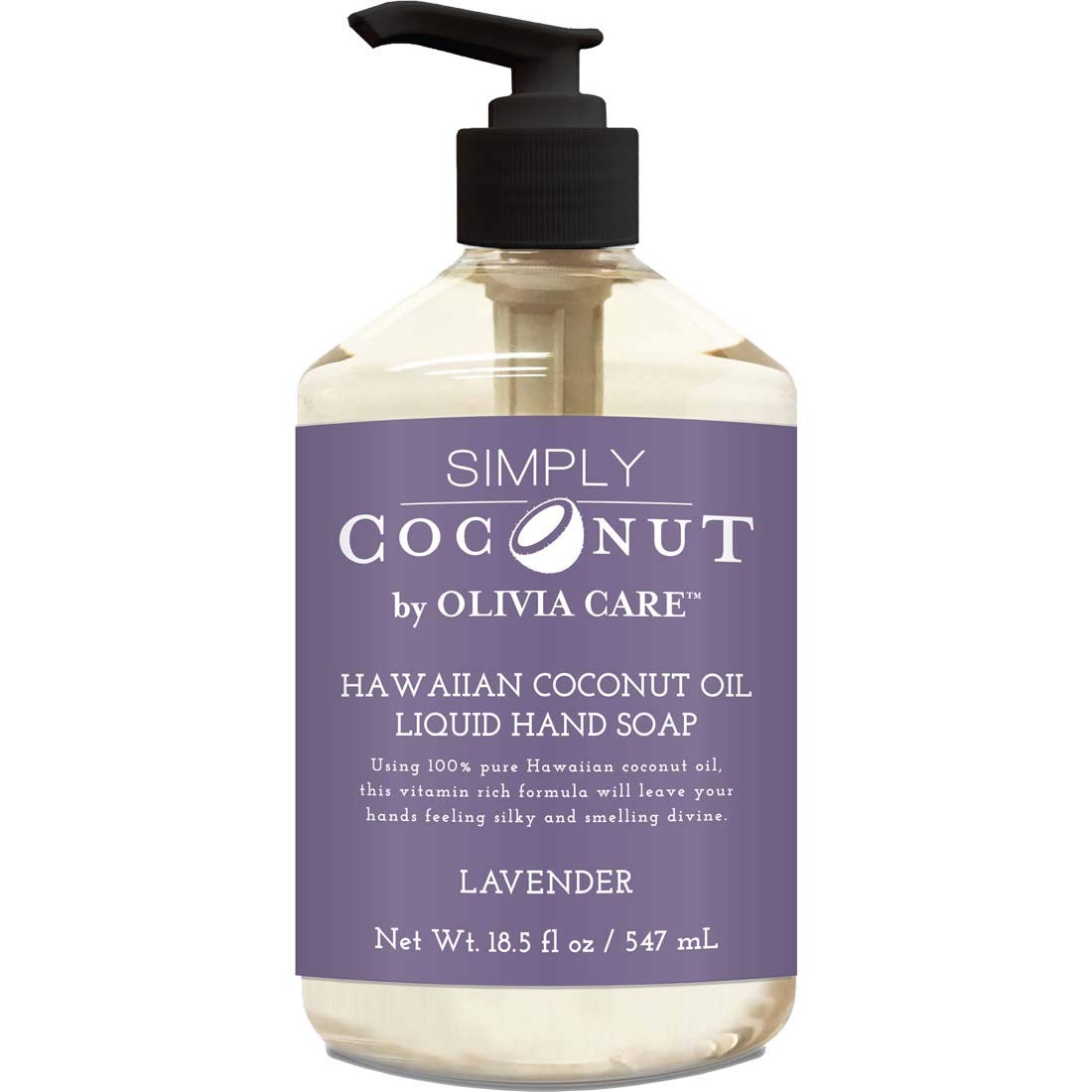Olivia Care Liquid Hand Soap Lavender & Coconut. All Natural - Cleansing, Germ-Fighting, Moisturizing Hand Wash For Kitchen & Ba