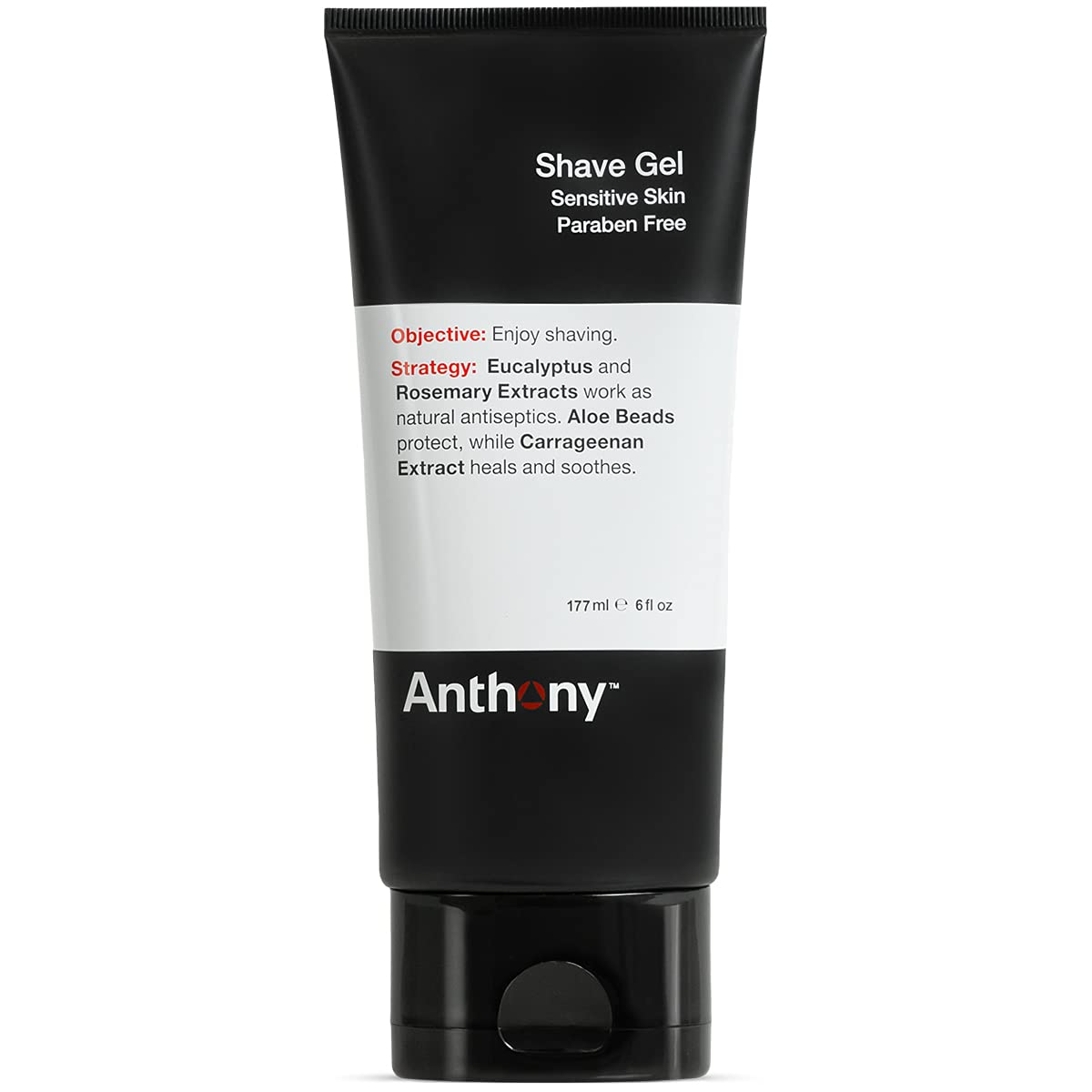 Anthony Shave Gel for Sensitive Skin - Non-Foaming, Soothing Shaving Cream for Men and Women. With Aloe Vera Beads, Eucalyptus, 