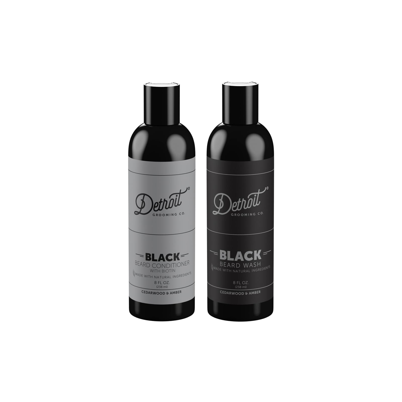 Detroit Grooming Co. Beard Wash And Beard Conditioner - Men'S Kit - Softens, Strengthens, Moisturize, Infused W/Argan Oil, Apple