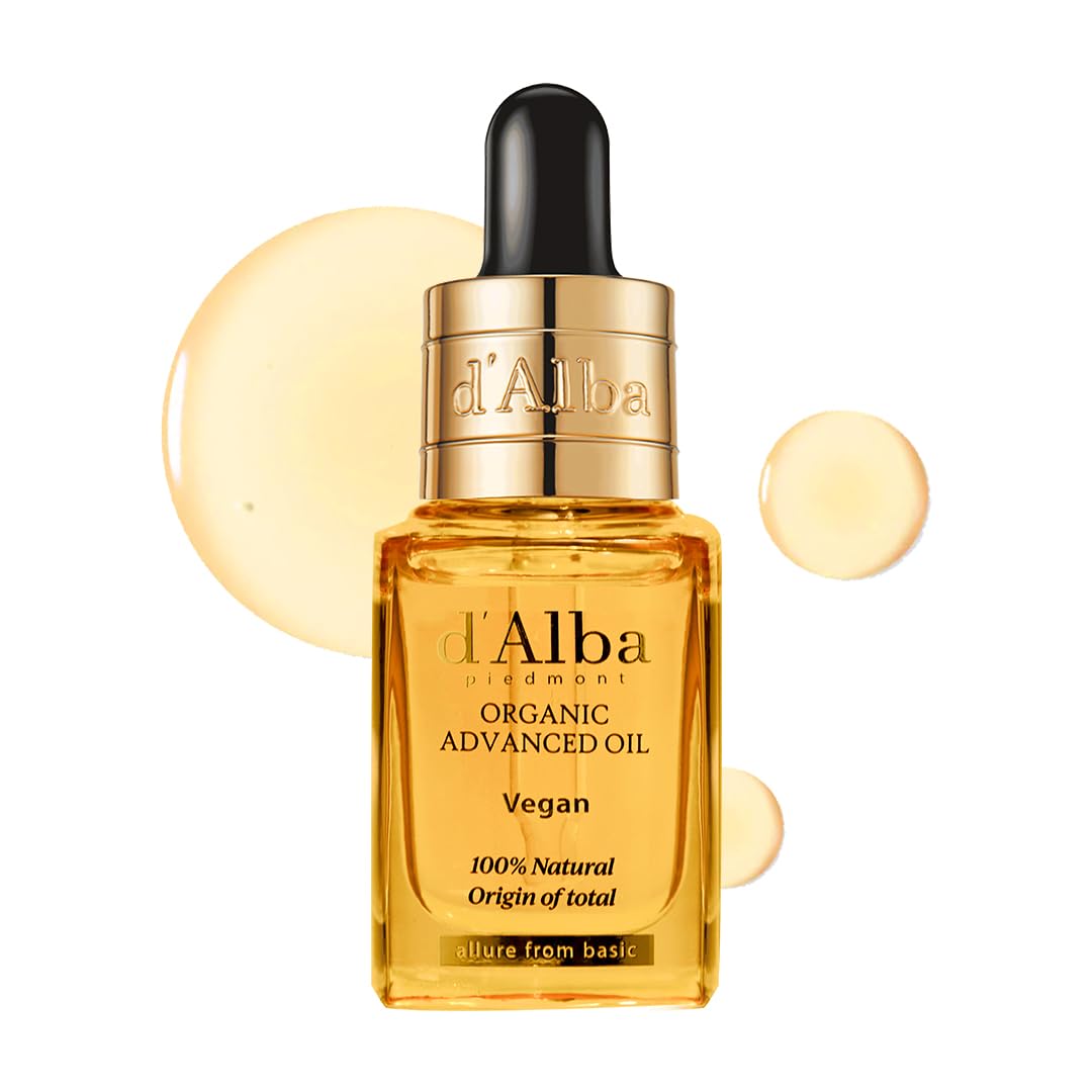 D'Alba Piedmont Organic Advanced Oil, 100% Vegan Plant-Based Ingredients, Hydrating Korean Skin Care (0.58 Oz.)