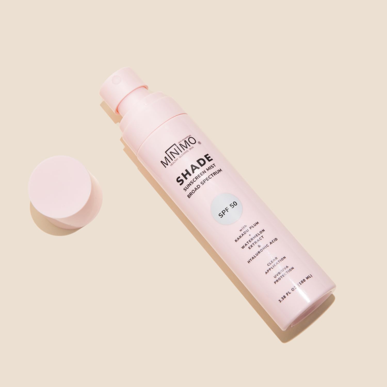 Minimo Shade SPF50+ Hydrating Sunscreen Mist Brightens Dark Spots Soothing Spray, Travel Size Serum refreshing hydrating Spray f